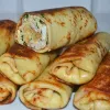 Домашние блинчики с мясом и яйцом